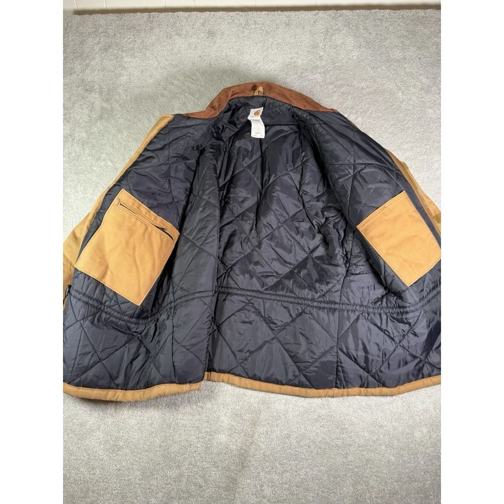 VTG Carhartt C03 BRN Arctic Jacket Mens 48 Reg Canvas Chore Barn DISTRESSED Work